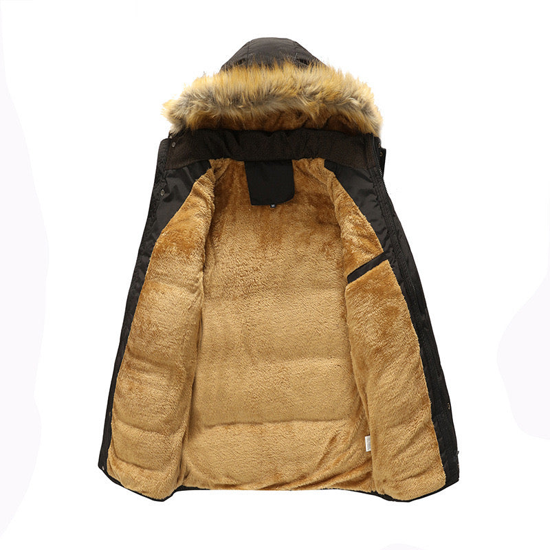 Arctano Men's Plush-Lined Winter Parka - Ultimate Cold Protection