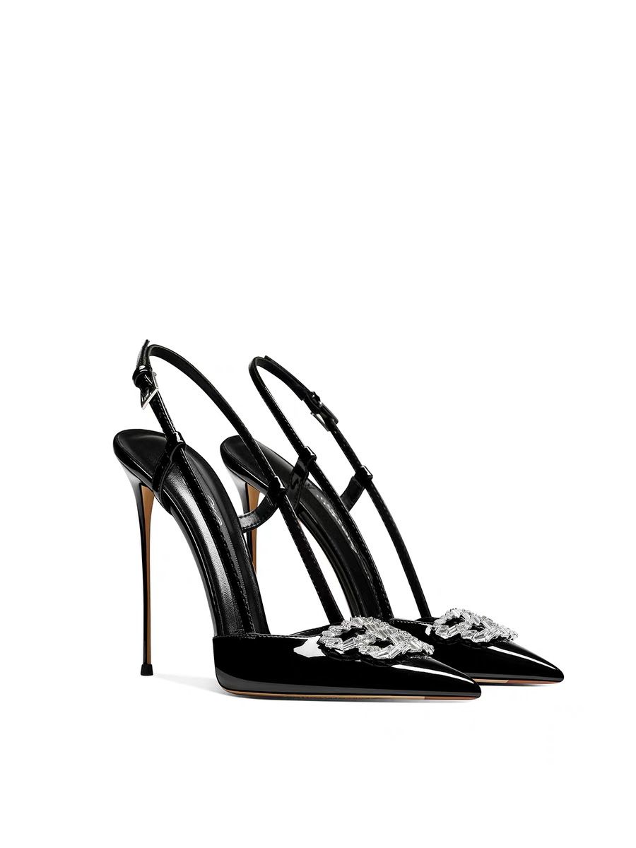 Crystal Embellished Stiletto slingback Heels