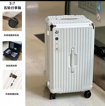 SwiftGlide Expandable Hardshell Luggage – Side-Opening Rolling Suitcase with USB Port, TSA Lock & Coffee Holder