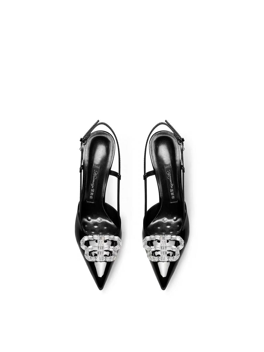 Crystal Embellished Stiletto slingback Heels