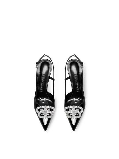 Crystal Embellished Stiletto slingback Heels